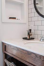 I love how the electrical outlets are hardly even noticeable in the tile! Timeless Subway Tile Bathroom Backsplash Hgtv