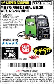 Titanium Mig 170 Professional Welder With 120 240 Volt Input For 449 99 Welders Harbor Freight Tools Welding Aluminum
