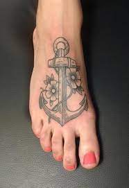 Nice matching anchor tattoo on foot. 90 Anchor Tattoos That Pay Homage To The Traditional Tattoo Subject