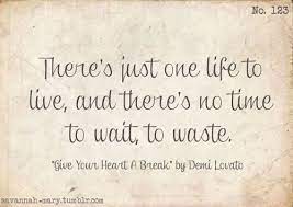 There S Just One Life To Live And There S No Time To Waste