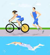 Triathlon ）は、水泳・自転車ロードレース・長距離走の3種目を、この順番で連続して行う耐久競技であり、1974年 アメリカで初開催された比較的新しい スポーツである。 概要 triathlonは、ギリシャ語で数字の「3. ãƒˆãƒ©ã‚¤ã‚¢ã‚¹ãƒ­ãƒ³ã®ãƒ¬ãƒ¼ã‚¹ã®ã‚¤ãƒ©ã‚¹ãƒˆ ã®ã‚¤ãƒ©ã‚¹ãƒˆç´ æ ãƒ™ã‚¯ã‚¿ Image 84355666
