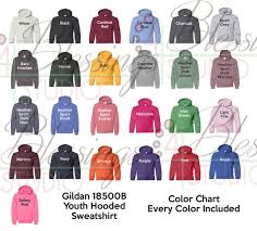 Gildan 18500b Color Chart Every Color Digital File Shirt Color Chart Gildan Heavy Blend Youth Hooded Sweatshirt 18500b Hoodie