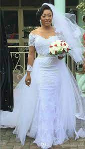 Charming African Detachable Train Wedding Dresses Plus Size Illusion Long Sleeves Sheer Neck Cheap Wedding Reception Dress Bridal Gown Cheap From Stunningdress8 Detachable Train Wedding Dress Wedding Dress Train Wedding Reception
