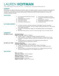 › resume for lecturer position. Best Professor Resume Example Livecareer