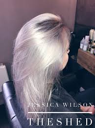 Silver Blonde Shadow Root Davines Alchemic Silver Conditioner Highlights Balayage Colour Melt Hair Beauty Silver Fox Hair Hair And Beauty Salon