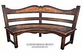 Curved Dining Bench Accents Of Salado Handpainted Round Dining Round Dining Table Curved Bench