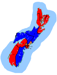 This map is posted on the resource page of the elections nova scotia website and can be accessed by using the following link: Canadian Federal Election Results In Nova Scotia Wikipedia