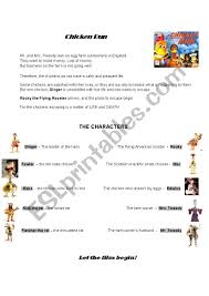 Check spelling or type a new query. Chicken Run Summary And Characters Esl Worksheet By Mmm5ryan