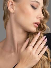 Anillo curvo de diamantes • Anillo de banda anidada • Anillo de diamantes  para uso diario • Anillo de contorno minimalista • Anillo de compromiso o  boda • Anillo de regalo