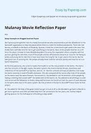 Learn what a reflective essay is and how to write one through a few examples. Mulanay Movie Reflection Paper Essay Example