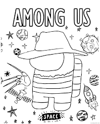 With customized characters, you have chance to color among us images with many skins, hats and pets. Among Us Coloring Pages Printable Sheets Freddy Krueger Among Us Coloring 2021 A 5562 Coloring4free Coloring4free Com