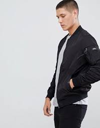 Silence + noise tweed funnel neck coat xs. Pull Bear Ma1 Bomber In Black Jersey Bomber Jacket Mens Spring Jackets Bomber Jacket Men
