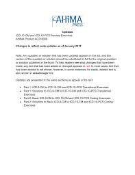 Updates Icd 10 Cm And Icd 10 Pcs Preview Exercises