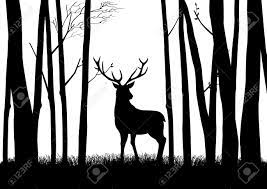Tree & forest wallpaper shop 100+ tree & forest wallpaper patterns. Silhouette Of A Reindeer In The Woods Royalty Free Cliparts Vectors And Stock Illustration Image 33699007