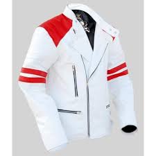 Nwt White Men Mens With Red Patches Genuine Leather Jacket Leather Jacket Men Leather Jacket Style Leather Jackets Women