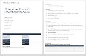 Written military directives defining the actions to be taken upon the occurance. Standard Operating Procedures Templates Smartsheet