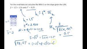 Calculating A Confidence Interval For The Slope By Hand Youtube