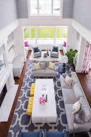 Traditional Coastal Home With Classic White Kitchen Interesting Furniture Arrangement Rectangular Living Rooms Livingroom Layout Narrow Living Room