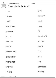Contractions Worksheet 1 Contraction Worksheet Homeschool Worksheets 2nd Grade Worksheets