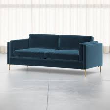 Escoge entre muebles, adornos, vajilla, utensilios de cocina y mucho renueva sus espacios favoritos con nuestros carritos de bar. Rosalina 84 Blue Velvet Sofa Reviews Crate And Barrel