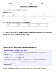 Unit 2 Inv 2 4 Cube Roots