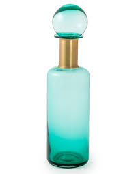 Apothecary glass featuring glass apothecary vials by w.rigling and english apothecary vials by d.w.barker from the glass encyclopedia and the glass tiny blown glass bottles have been used in this way since roman times. Teal Glass Apothecary Bottle With Brass Neck Tang Co Home