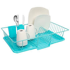 Drying racks and cutlery drainers at argos. Sweet Home Collection 3 Piece Kitchen Sink Dish Drainer Set Turquoise Walmart Com Walmart Com