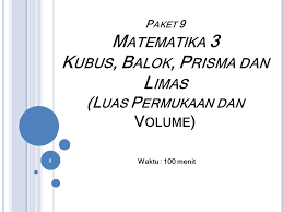 Maybe you would like to learn more about one of these? Paket 9 Matematika 3 Kubus Balok Prisma Dan Limas Luas Permukaan Dan Volume Waktu 100 Menit Ppt Download