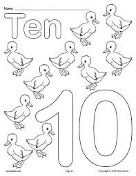 Free Printable Number Ten Coloring Page Numbers Preschool Free Printable Numbers Coloring Pages