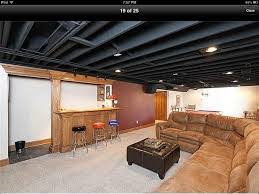 Cheap.3 mil plastic sheeting from walmart works great and is only $1.39 for a 9′ x 12′ sheet. Paint For Exposed Basement Ceiling Diy Home Improvement Forum