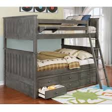 Twin over full triple bunk bed. Weathered Grey Full Over Full Bunk Bed Storage Bunk Beds