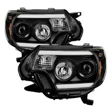 Toyota tacoma 2016, chrome sequential led drl bar projector headlights by spyder®, 1 pair. Spyder Auto Toyota Tacoma 12 15 Projector Headlights Light Bar Drl Black 5081711 The Home Depot