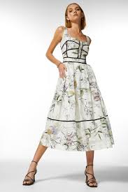 Tank top renaissance top dress. Petite Botanical Silk Cotton Corset Dress Karen Millen