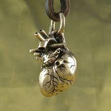 Human Heart Necklace Bronze Anatomical Heart Pendant On Etsy In 2021 Anatomical Heart Necklace Human Heart Necklace Anatomical Heart Pendant
