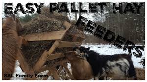 The one our humans made for us has a coroplast backing and bottom to catch small hay flecks and keep our. 2 Easy Diy Pallet Hay Feeders Youtube