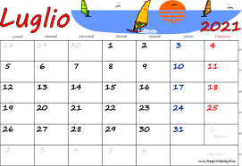 ¡este calendario está optimizado para impresión! Calendario Luglio 2021 Stampabile Pdf Liberi Di Stampa