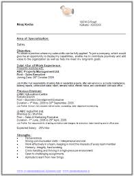 Resume Format Mba 1 Year Experience