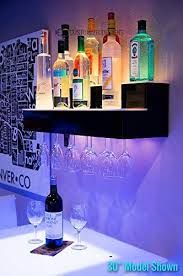 Customized Designs 42 2 Step Wall Mounted Home Bar Display With Wine Glass Holders Tango Furniture Diy Home Bar Home Bar Designs Bar Lighting