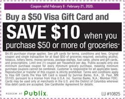 Visa gift cards can be used for purchases just like you use your other cards. Publix Buy A 50 Visa Gift Card And Save 10 On Groceries Danny The Deal Guru