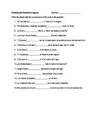 Spanish Irregular Preterite Practice Irregular Preterite Preterite Conjugation Practice