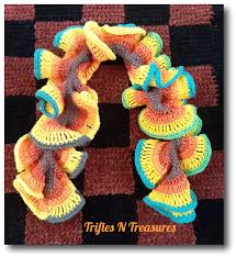 A scarf are probably one of the most popular knitting project. Mindless Mandala Madness Ruffle Scarf Free Crochet Pattern Trifles Treasures