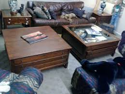 Bob Timberlake Large Coffee Table W Glass Top Map Table W Drawers Coffee Table Large Coffee Tables Glass Top