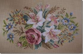 Maybe you would like to learn more about one of these? Beverley Trammed Tapestry Oval Lillies Stooltop Vintage Needlepoint Tapestry Kits Cross Stitch Flowers