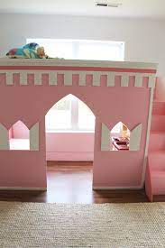 Build your own diy castle loft bed with our free woodworking plans. Remodelaholic How To Build A Princess Castle Loft Bed