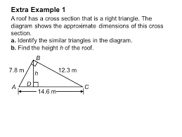 ⇒ altitude of a right triangle = h = √xy Goal 1 Proportions In Right Triangles Example Similar Right Triangles Theorem 9 1 If The Altitude Is Drawn To The Hypotenuse Of A Right Triangle Ppt Download