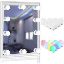 Maybe you would like to learn more about one of these? Delrunfull Siccoo Vanity Mirror Light Rgb Colorful Diy Hollywood Style Led Makeup Mirror Lights With 10 Dimmable Light Bulbs Usb Cable R