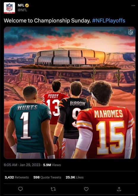 An NFL tweet depicts Super Bowl 2023 at the Grand Canyon. It\'s absurd