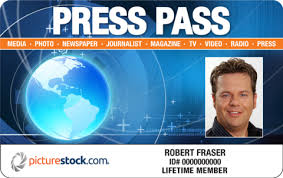 This personalized international press card let's you identify yourself as a journalist at events, press conferences, businesses and public places. Press Pass Media Pass Picture Stock Worldwide Inc