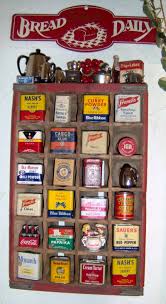 vintage kitchen utensils, spice tins