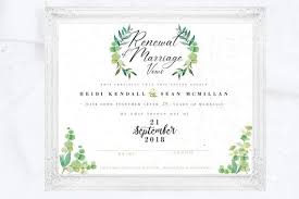 Printable Vow Renewal Certificate Marriage Certificate Vow Renewal Sign Renew Vows Certific Marriage Certificate Wedding Vows Renewal Vow Renewal Ceremony